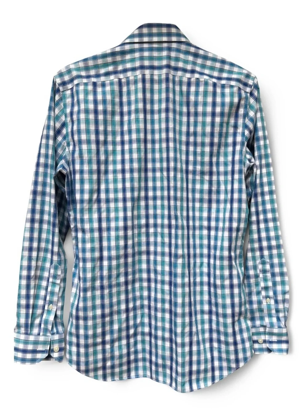 Banana Republic Green Blue White 100% Cotton Casual Shirt Slim Fit Medium